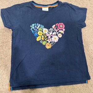 Paul Smith Kids Navy Blue Floral Heart Tee